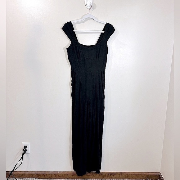 NWT Madewell Cap-Sleeve Crop Wide-Leg Jumpsuit in Black Size 2 - Picture 15 of 16